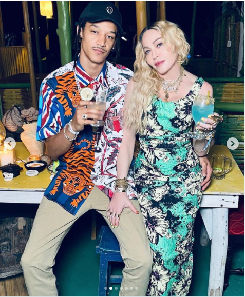 Madonna celebrates 62nd Birthday?with a tray of marijuana as she parties with her kids?and beau Ahlamalik Williams in Jamaica (Photos)
