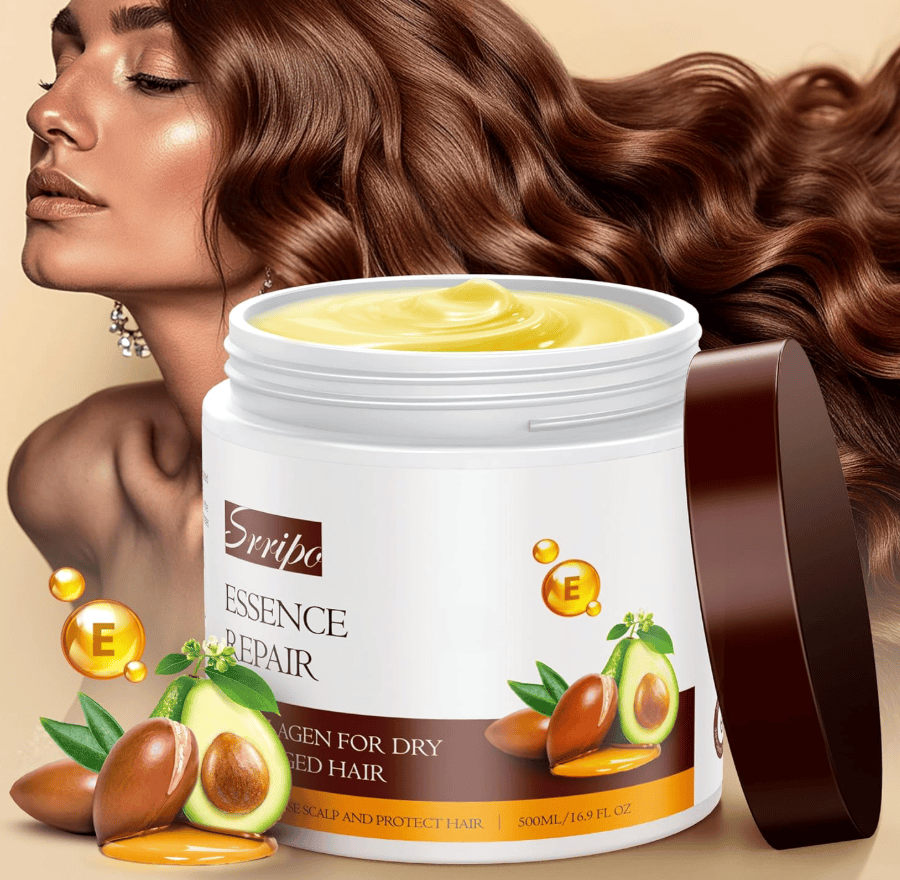 Karsell Collagen Hair Mask for Deep Conditioning, Keratin Hair Treatment with 4 Hydrolyzed Proteins, Moroccan & Avocado Oils Conditioner for Nourish, Calendula Gentian Extracts Care Dry & Damaged Hair