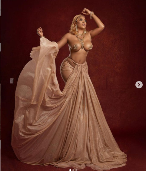 Fashion entrepreneur, Toyin Lawani poses topless as she releases stylish photos to celebrate her 39th birthday