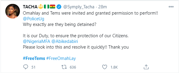 Runtown, Burna Boy and others call for the release of Omah Lay and Tems following news they have been remanded in prisons for flouting COVID-19 guidelines in Uganda