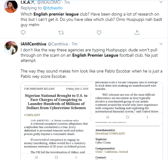 Football fans react after Hushpuppi was accused of conspiring to steal ?100 million from an English Premier League club