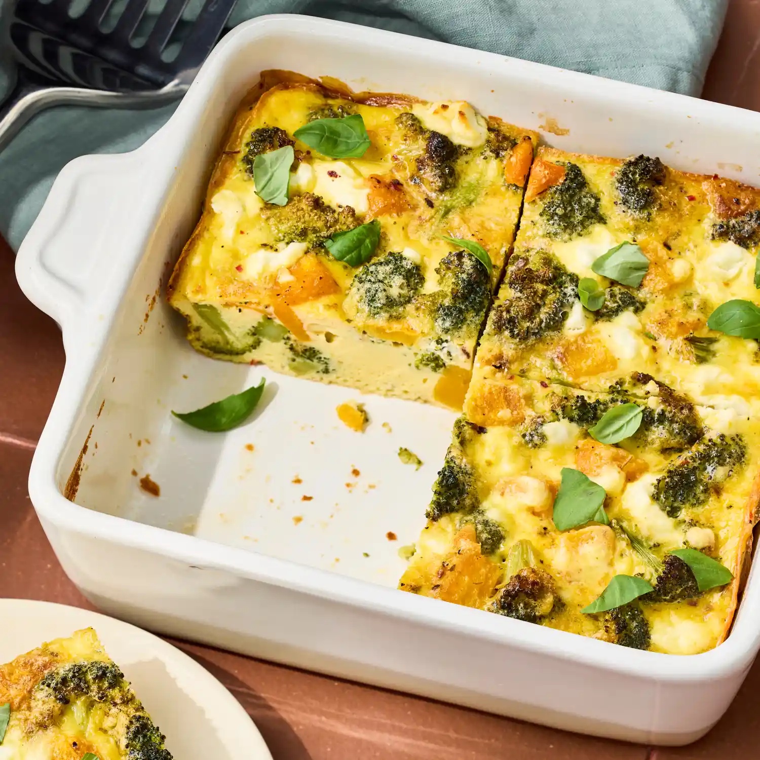 A recipe image of Broccoli & Butternut Squash Breakfast Casserole.