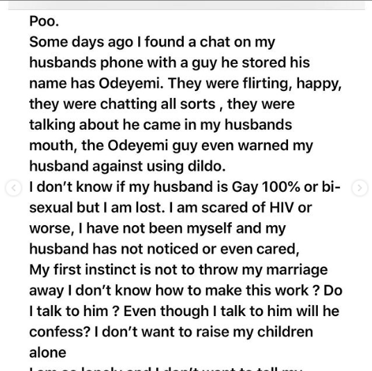 Pregnant wife shares shocking chat conversation between her husband and his gay lover who sent him his d!ck pic