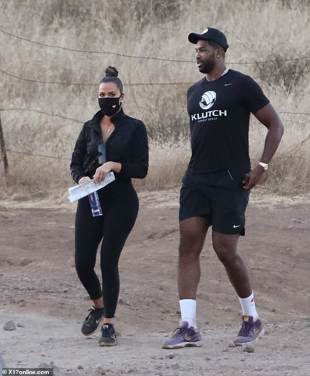 Khloe Kardashian and Tristan Thompson spotted looking "very happy" as they enjoy a hike together in Malibu hills (photos)