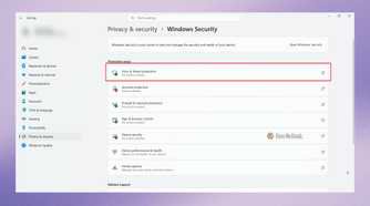 Windows Security Virus and threat protection menu.