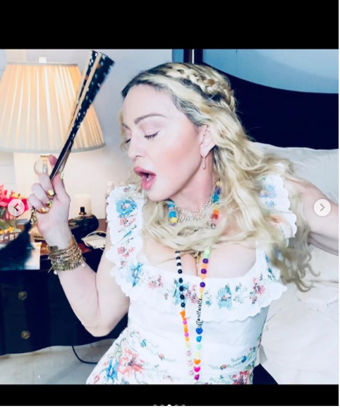 Madonna celebrates 62nd Birthday?with a tray of marijuana as she parties with her kids?and beau Ahlamalik Williams in Jamaica (Photos)