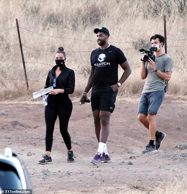 Khloe Kardashian and Tristan Thompson spotted looking "very happy" as they enjoy a hike together in Malibu hills (photos)