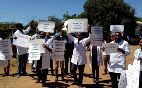 FILE: Doctors have been on strike for weeks demanding a pay hike. Picture: @ZHDAofficial/Twitter.