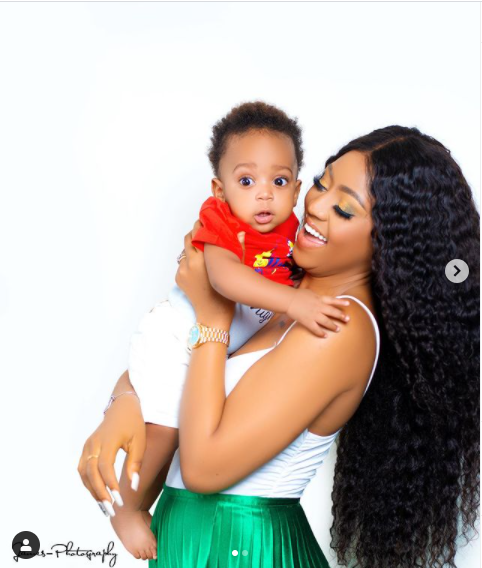 Ned Nwoko shares lovely photos of his wife Regina Daniels and their son Munir