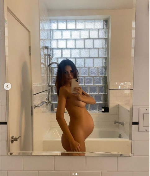 'I feel like a fertility goddess with a juicy butt' - Pregnant Emily Ratajkowski says as she poses nude to showcase her baby bump (Photos)