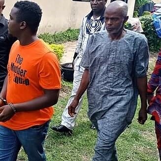 Uduak Frank Akpan paraded by the Police murder squad.