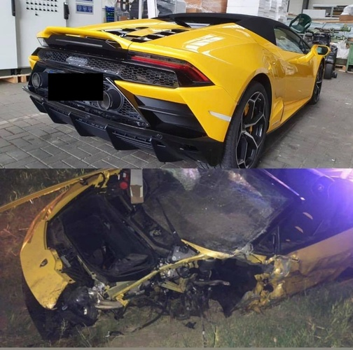 PSG goalkeeper, Marcin Bulka wrecks ?200k rented Lamborghini in horror crash while on lockdown in Poland (Photos)