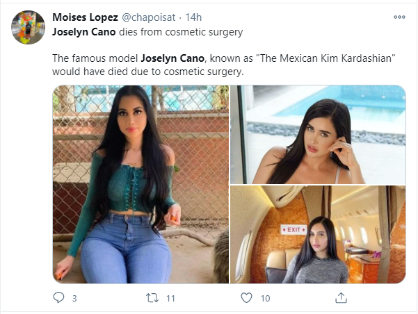 Joselyn Cano, Colombia -Mexican Kim Kardashian dies aged 29 *