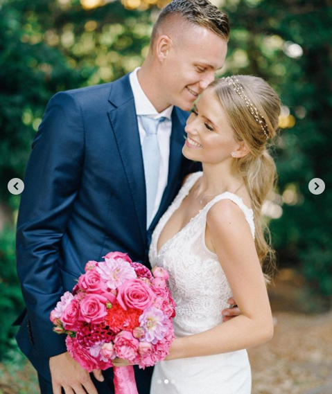 Arsenal goalkeeper, Bernd Leno marries long-term girlfriend Sophie Christin in Germany (photos)