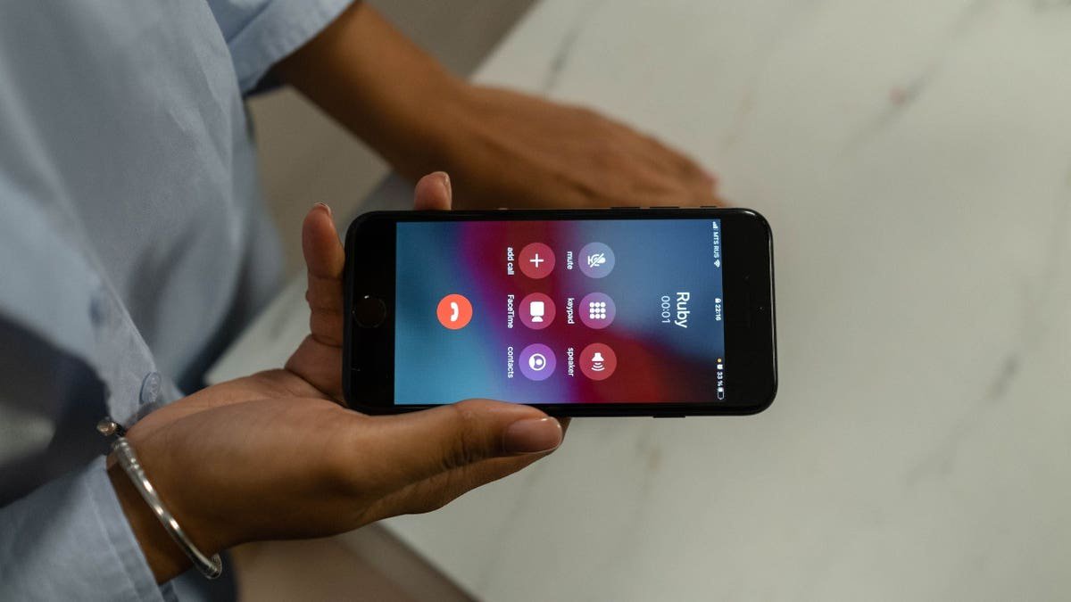 A person using a phone