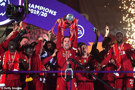 Liverpool lifts Premier League trophy after thrashing Chelsea 5 - 3 at Anfield (Photos)