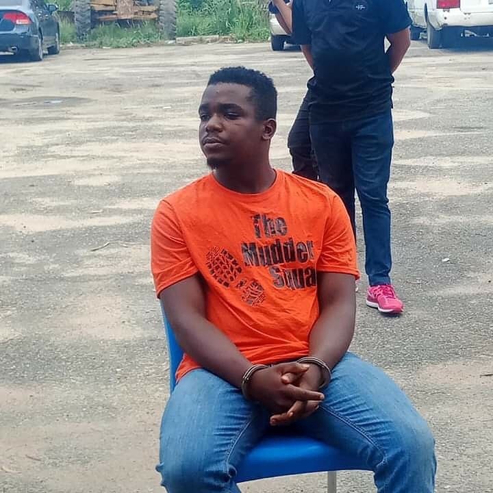 Uduak Frank Akpan paraded by the Police murder squad.