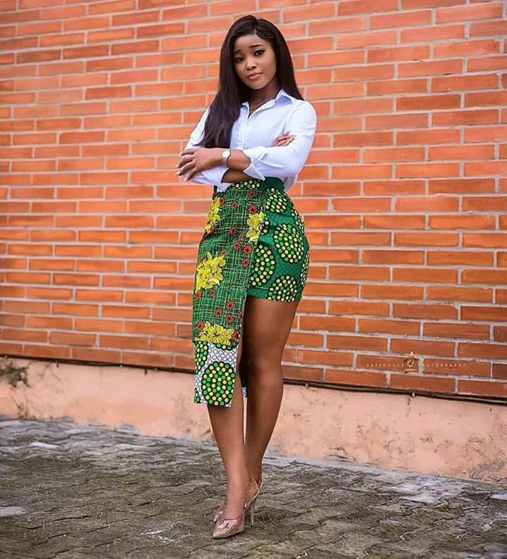 20 Simple and Glamorous Ankara Skirt You Can Blend with Tops For Church And Other Occasions