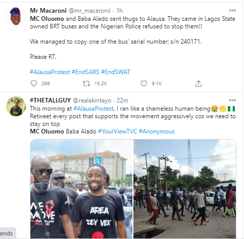  Nigerians react after thugs with machetes attack #EndSARS protesters in Lagos