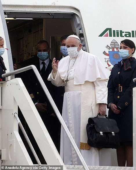 Pope Francis departs from Rome for historic first-ever visit by a pontiff to Iraq (photos)