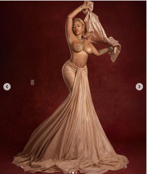 Fashion entrepreneur, Toyin Lawani poses topless as she releases stylish photos to celebrate her 39th birthday