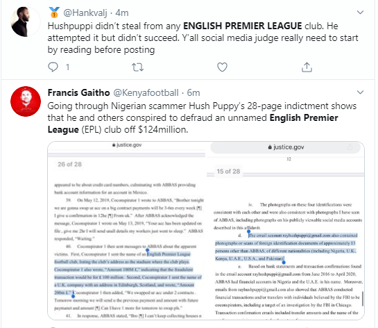 Football fans react after Hushpuppi was accused of conspiring to steal ?100 million from an English Premier League club