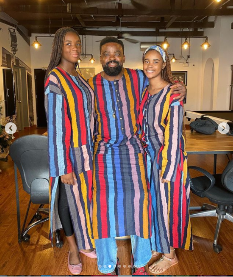 Adorable photos of Kunle Afolayan and his children