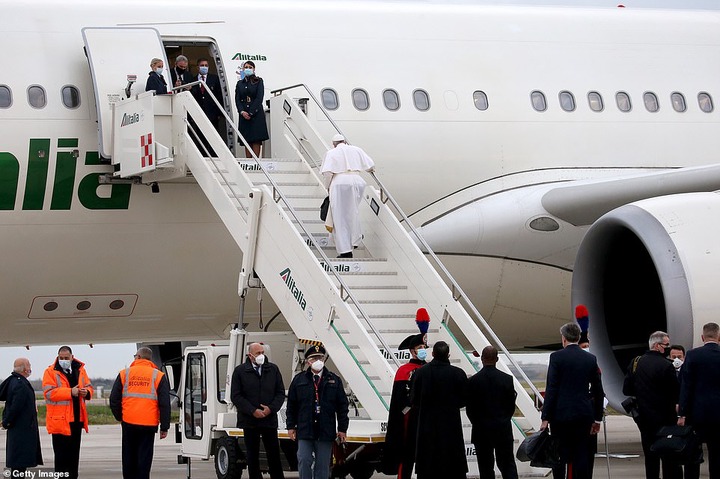 Pope Francis departs from Rome for historic first-ever visit by a pontiff to Iraq (photos)