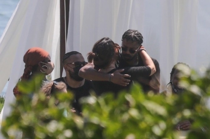 Michael B Jordan and Black Panther co-stars join Chadwick Boseman?s wife and family for his memorial in Malibu (Photos)