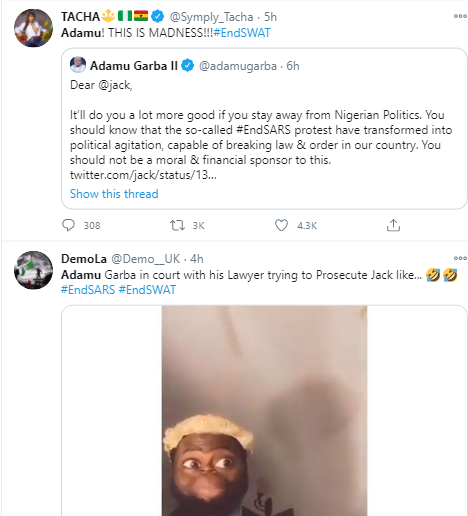 Nigerians drag former Presidential aspirant, Adamu Garba over his threat to sue Twitter CEO Jack Dorsey for supporting #EndSARS protest