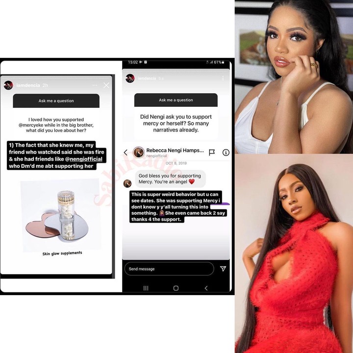 Singer Dencia reveals Nengi contacted her to campaign for Mercy during Pepper Dem BBN season