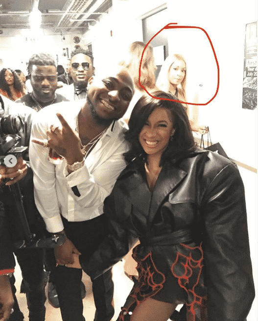 Larissa at the back in Davido's picture with Cardi B.