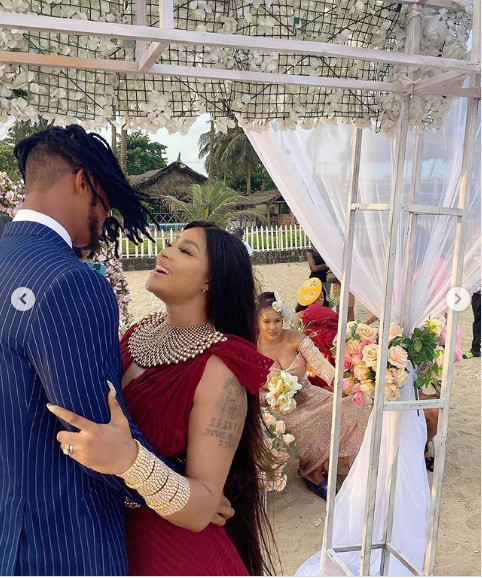 Actress, Angela Okorie marries her fiance Desmond in a romantic beach wedding (Photos)