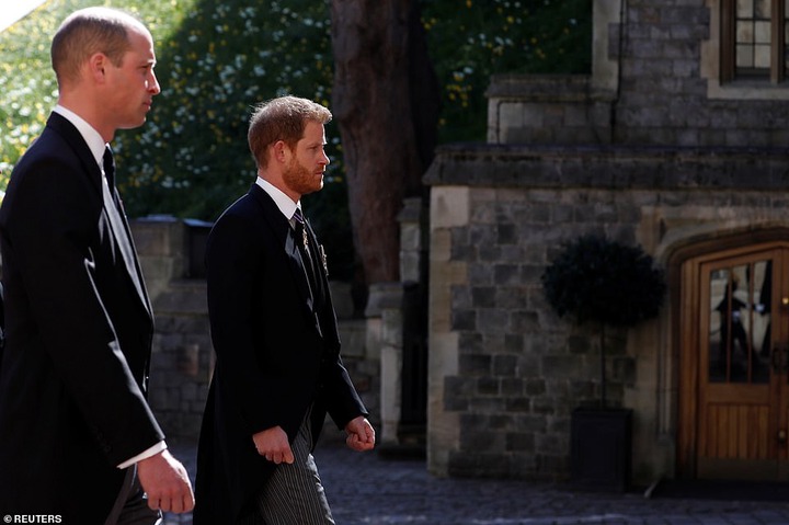 Prince William is reunited with his estranged brother Harry at Philip