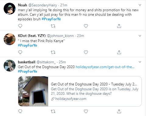#PrayForYe trends on Twitter following Kanye West
