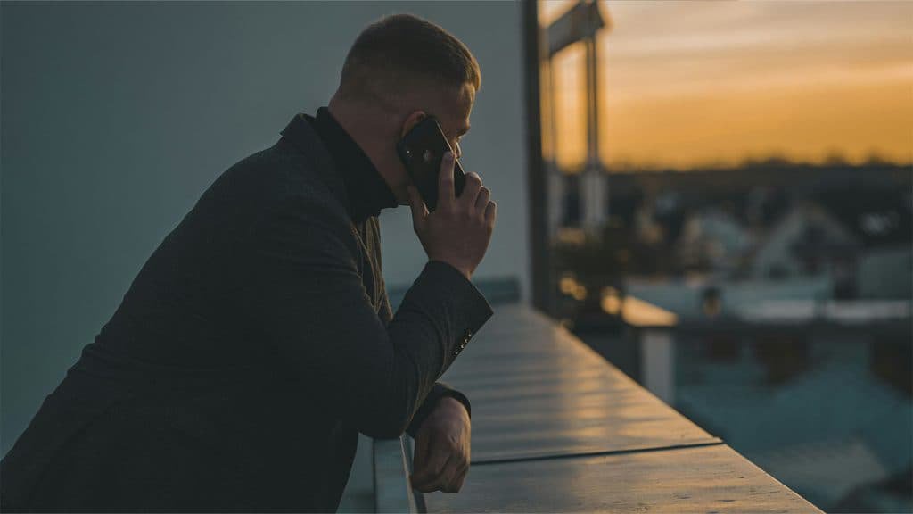 man talking on the phone