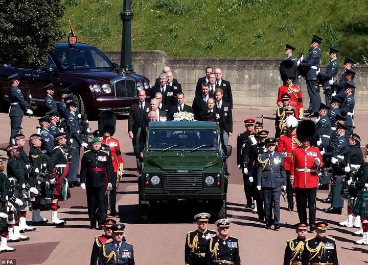 Prince William is reunited with his estranged brother Harry at Philip