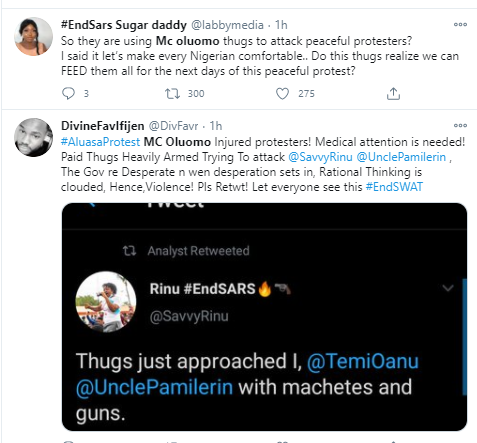  Nigerians react after thugs with machetes attack #EndSARS protesters in Lagos