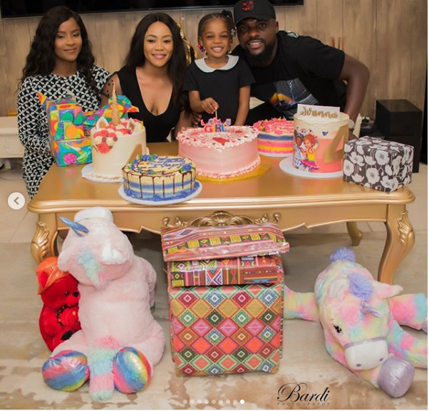 Super Eagles star, John Ogu and his ex-wife Vera Akaolisa team up for their daughter