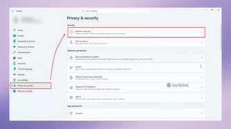 Selecting Windows Privacy and security from Windows settings.