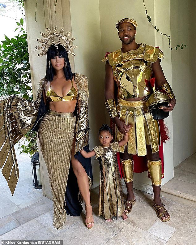 Khloe Kardashian and Tristan Thompson dress as Egyptian ruler Cleopatra and Roman General Mark Antony for Halloween (photos)