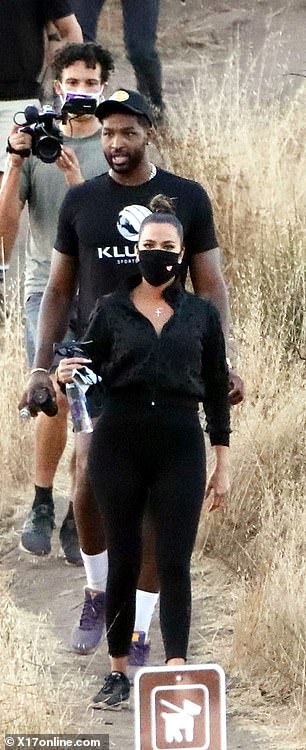 Khloe Kardashian and Tristan Thompson spotted looking "very happy" as they enjoy a hike together in Malibu hills (photos)