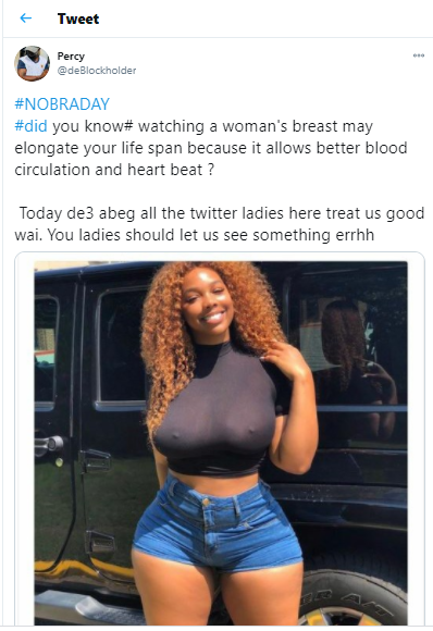 No Bra Day: Bursty Lady Flaunts Her Massive Boobs In Braless Photo