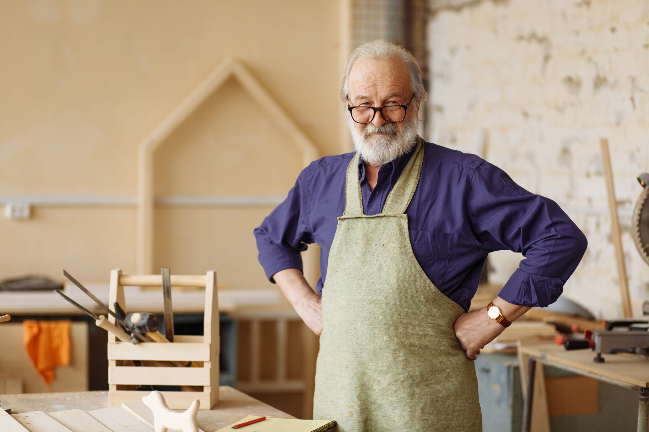Working senior with a sense of purpose