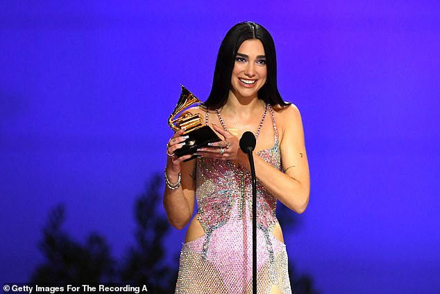 Singer Dua Lipa Strips Down To Her Lingerie During Racy Performance At The 63rd Annual Grammy 2049