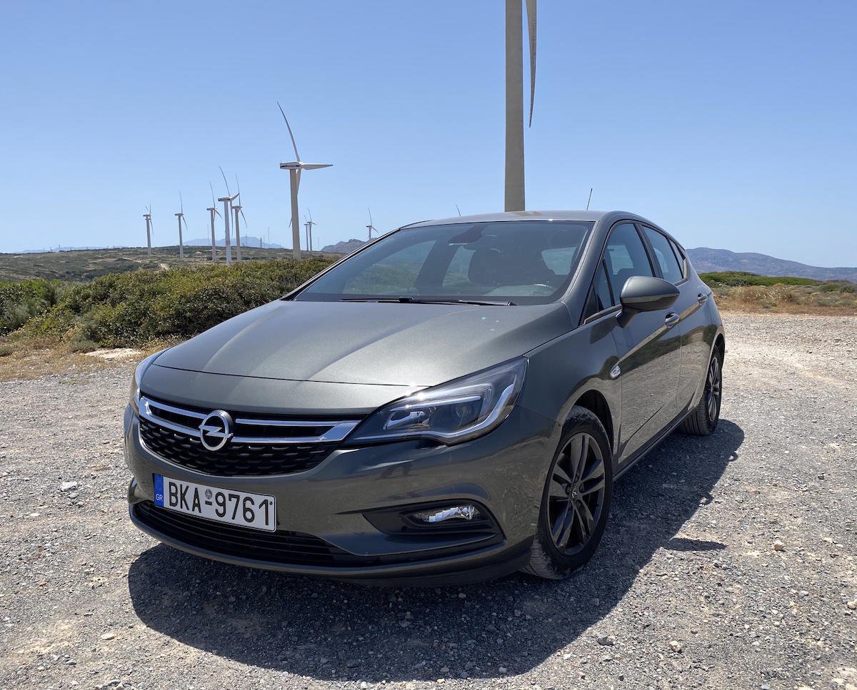 Rental car parked in Greece