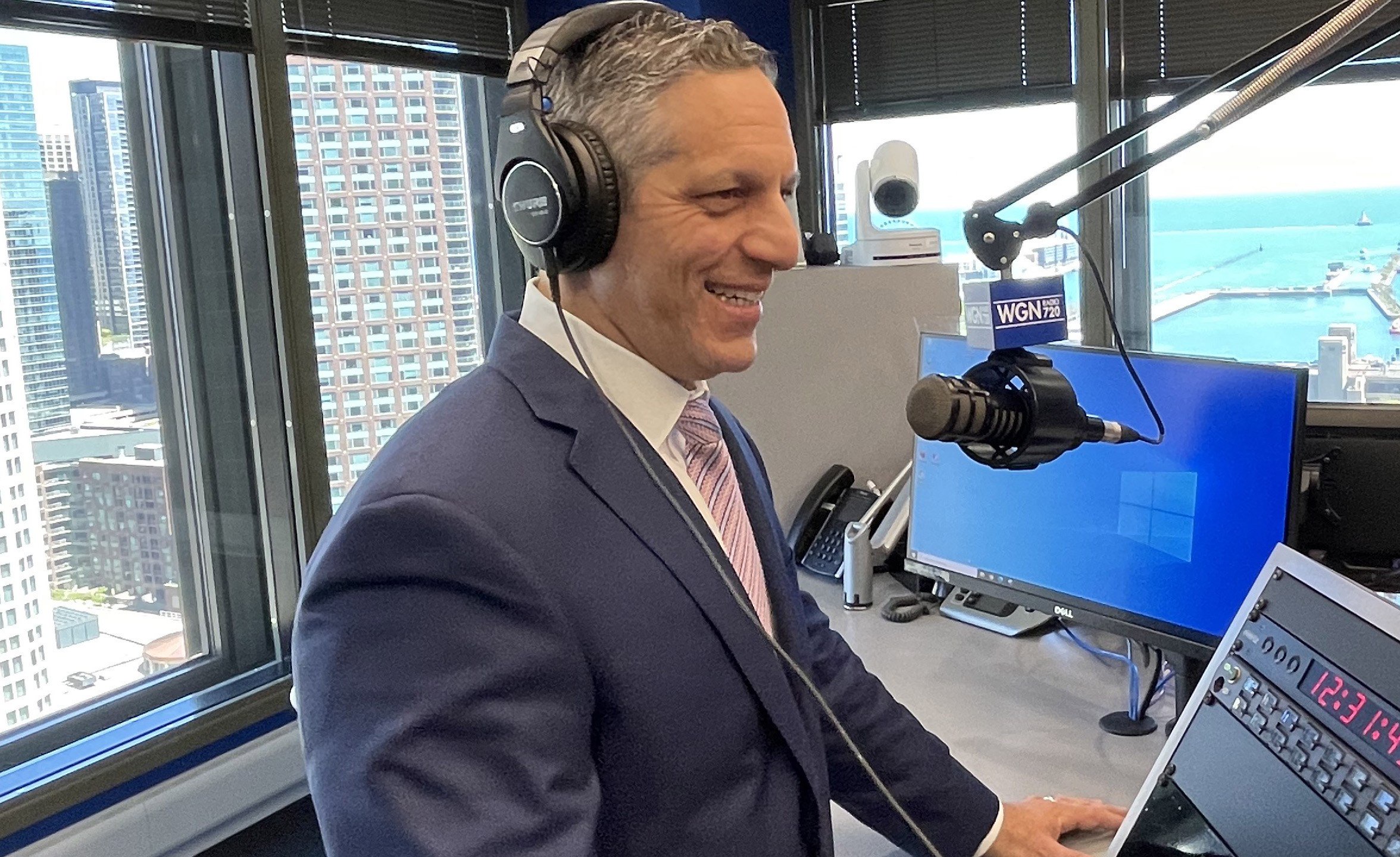 Alpha Wealth Group's Tom Fortino in the WGN Radio studio.