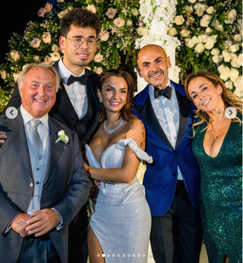 Heiress Elettra Lamborghini stuns in a sheer lace mermaid gown as she marries Dutch DJ Afrojack at a lavish villa in Italy (photos)