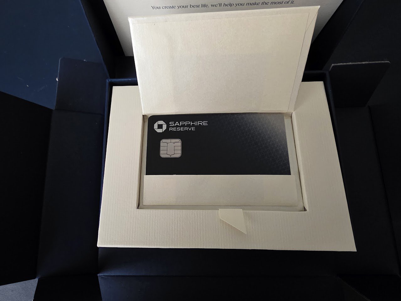 Chase Sapphire Reserve credit card in its presentation box