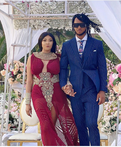 Actress, Angela Okorie marries her fiance Desmond in a romantic beach wedding (Photos)